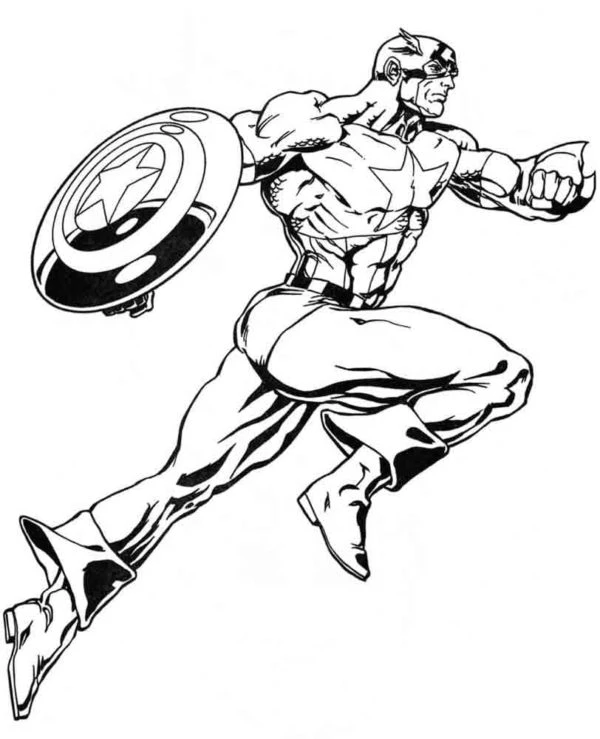 Marvel boyama sayfası – basit çizim, kolay boyama