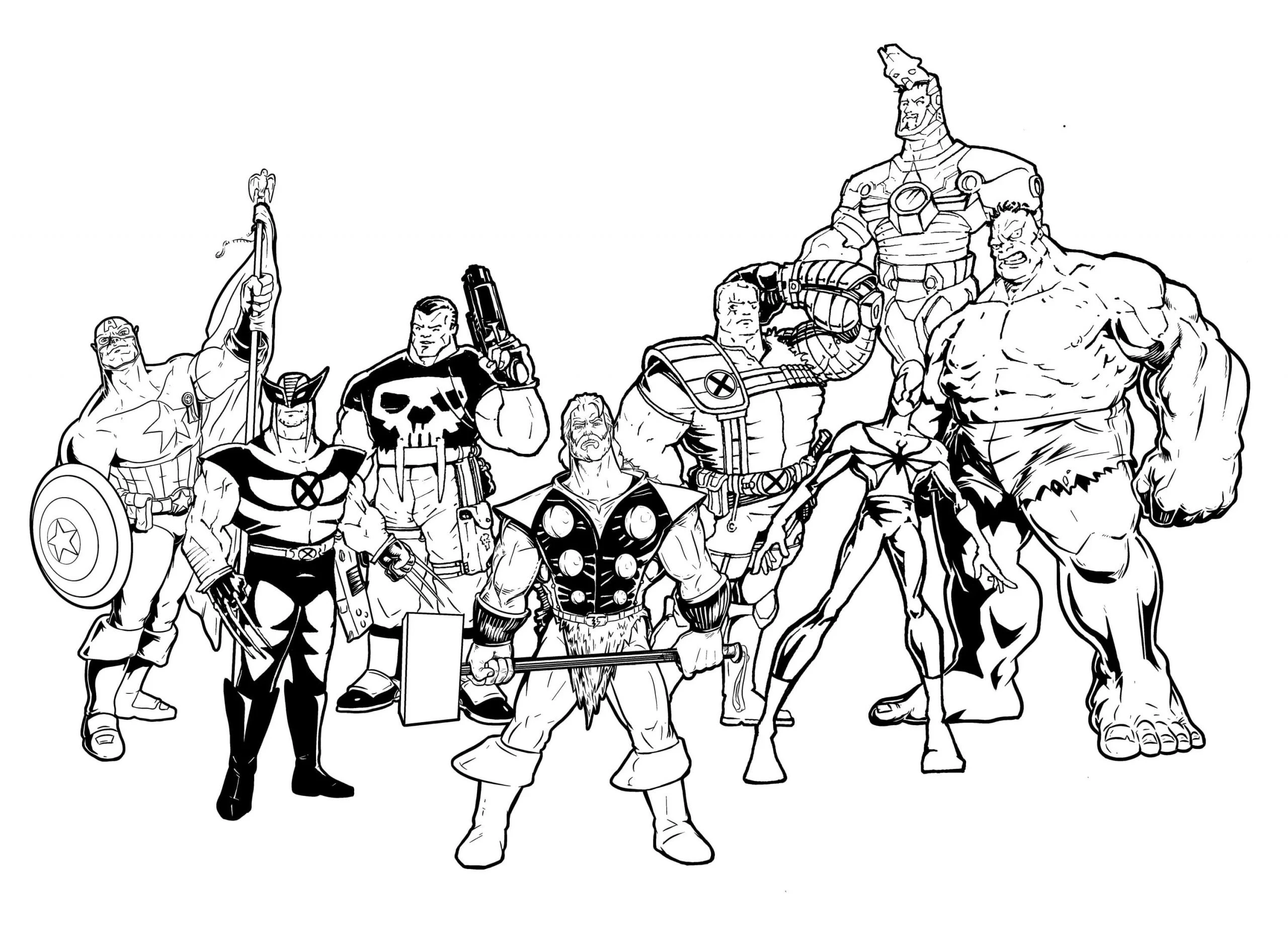 Marvel boyama sayfası – PDF indir, sevimli karakter