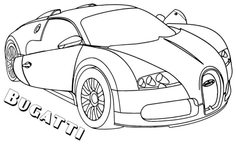 Bugatti boyama sayfası – el becerilerini geliştirir, boyama çalışması