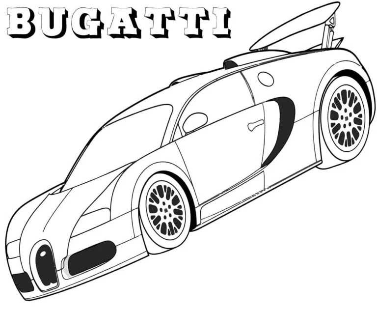 Bugatti boyama sayfası – keyifli zaman, renkli çizimler