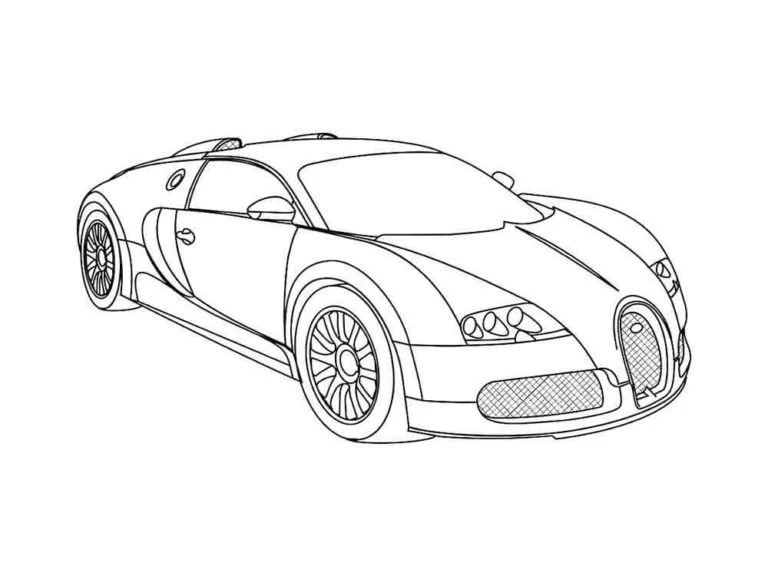Bugatti boyama sayfası – yaratıcılık, eğlenceli etkinlik