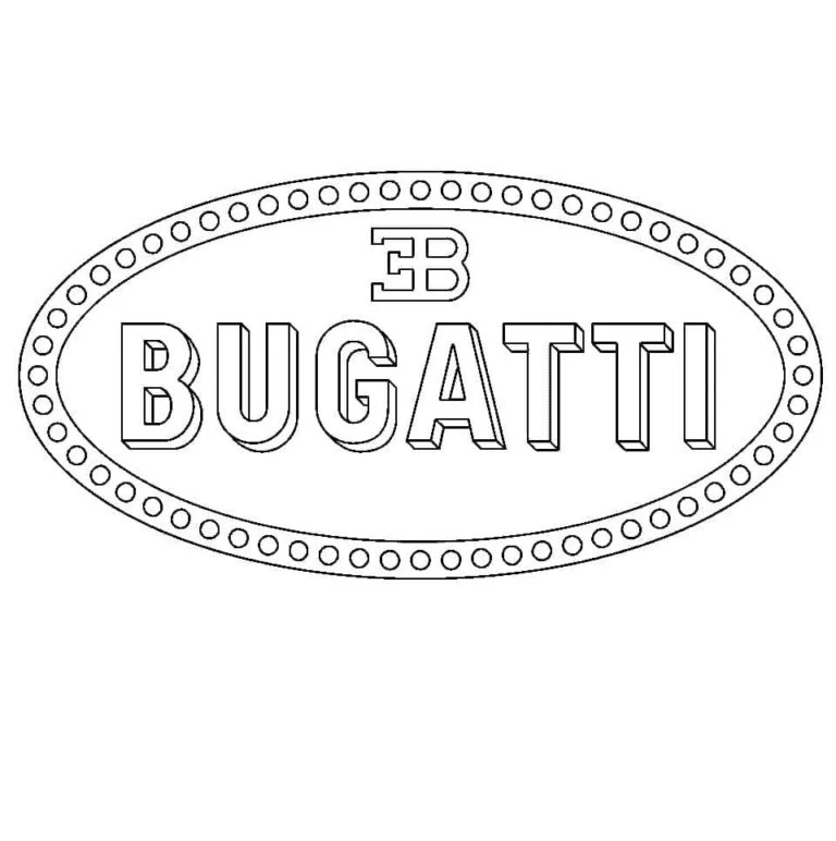 Bugatti boyama sayfası – çocuklar için, çizgi film temalı