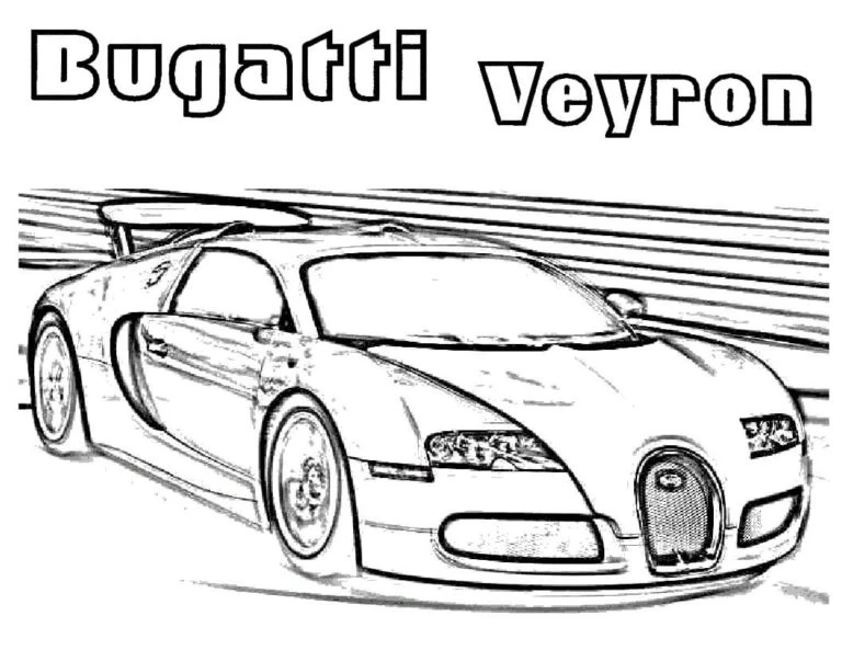 Bugatti boyama sayfası – eğlenceli etkinlik, el becerilerini geliştirir