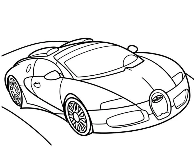 Bugatti boyama sayfası – yaratıcılığı geliştirir, keyifli zaman