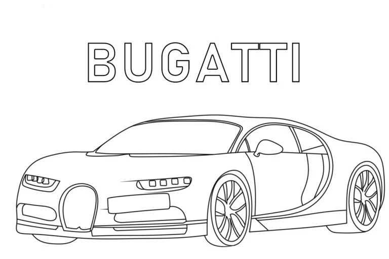 Bugatti boyama sayfası – eğitici aktivite, yaratıcılık