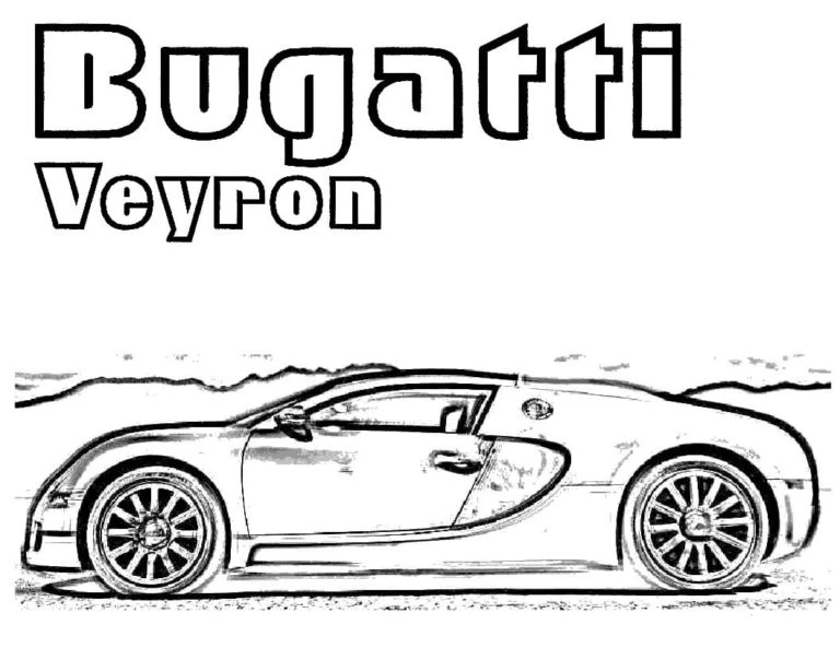 Bugatti boyama sayfası – keyifli zaman, renkli çizimler
