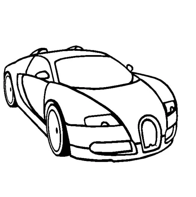 Bugatti boyama sayfası – yaratıcılığı geliştirir, keyifli zaman