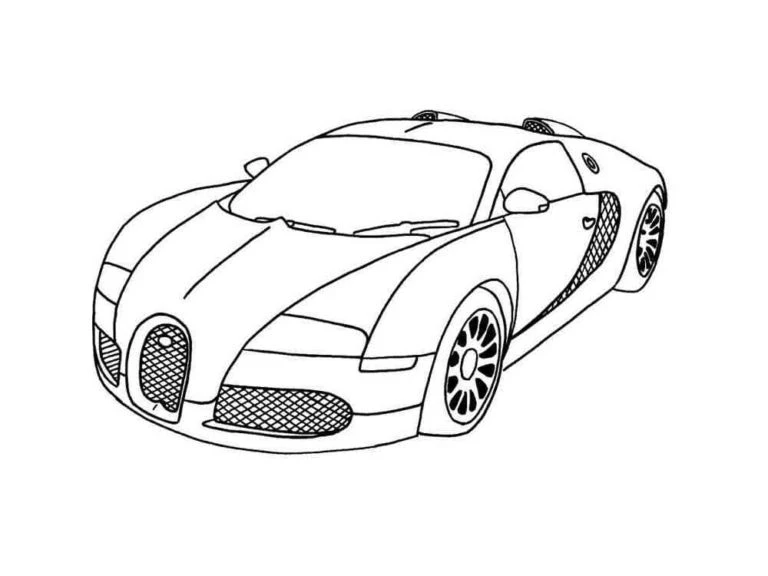 Bugatti boyama sayfası – okul öncesi, evde etkinlik