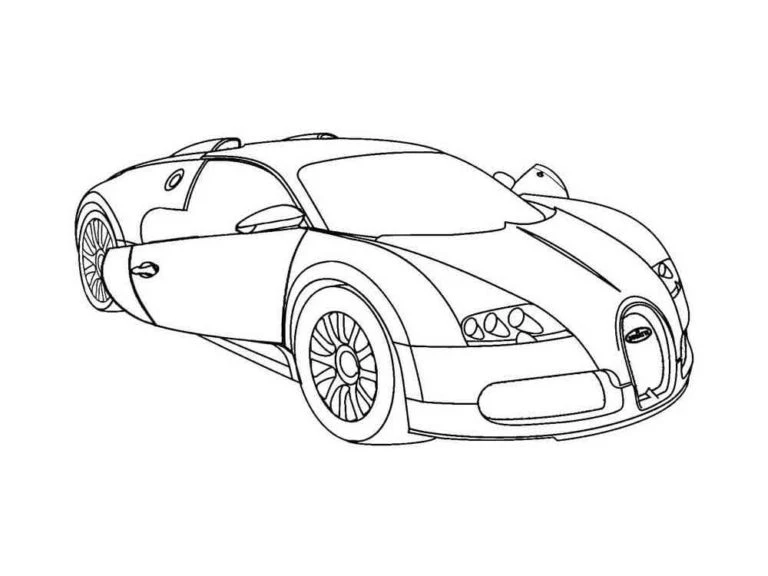 Bugatti boyama sayfası – el becerilerini geliştirir, boyama çalışması