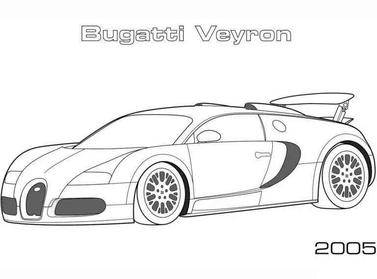 Bugatti boyama sayfası – keyifli zaman, renkli çizimler