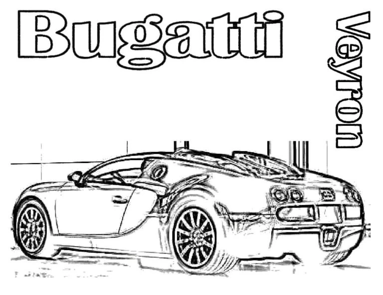 Bugatti boyama sayfası – yaratıcılık, eğlenceli etkinlik
