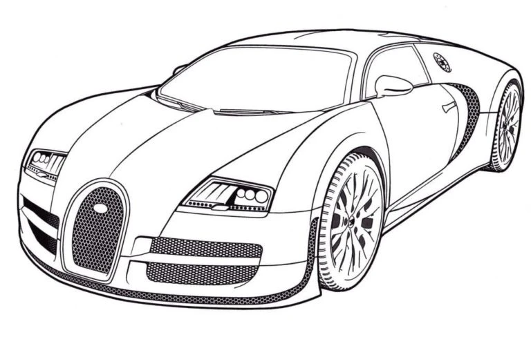 Bugatti boyama sayfası – boyama çalışması, yaratıcılığı geliştirir