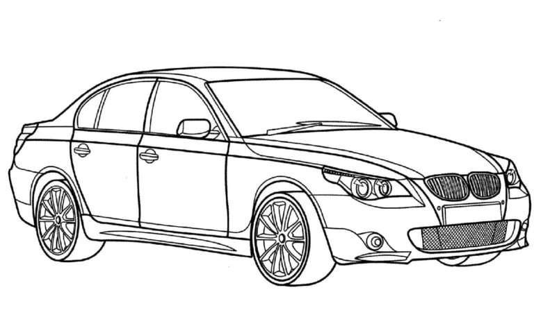 BMW boyama sayfası – keyifli zaman, renkli çizimler