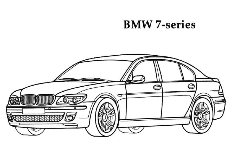 BMW boyama sayfası – çocuk aktivitesi, PDF indir