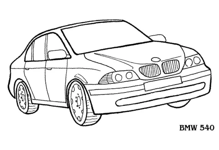 BMW boyama sayfası – sanatsal çalışma, çocuklar için