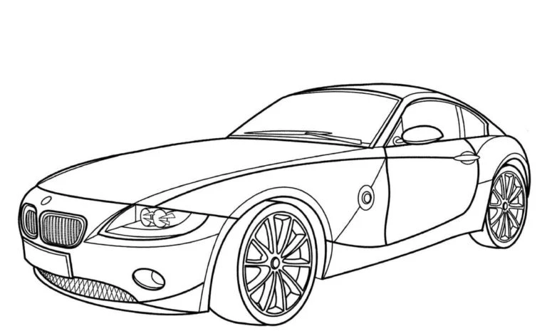 BMW boyama sayfası – boyama çalışması, yaratıcılığı geliştirir