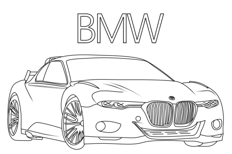 BMW boyama sayfası – renkli çizimler, okul öncesi