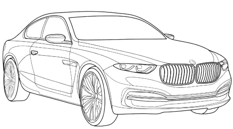 BMW boyama sayfası – eğlenceli etkinlik, el becerilerini geliştirir