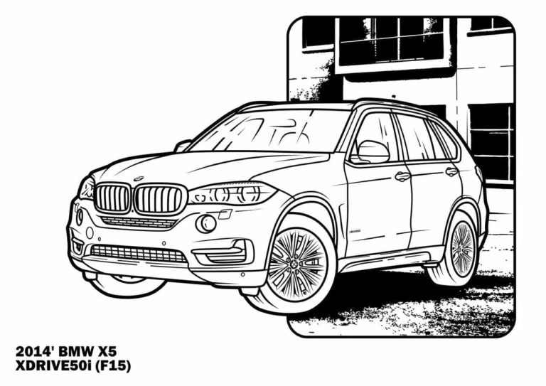 BMW boyama sayfası – keyifli zaman, renkli çizimler