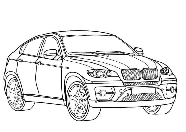 BMW boyama sayfası – sanatsal çalışma, çocuklar için