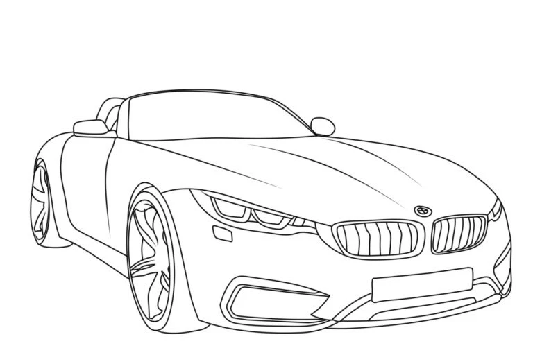 BMW boyama sayfası – renkli çizimler, okul öncesi