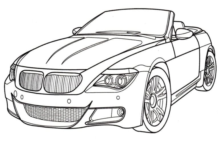BMW boyama sayfası – el becerilerini geliştirir, boyama çalışması
