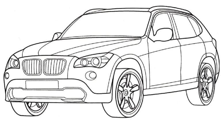 BMW boyama sayfası – keyifli zaman, renkli çizimler