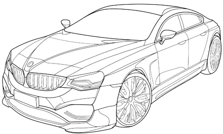 BMW boyama sayfası – sanatsal çalışma, çocuklar için