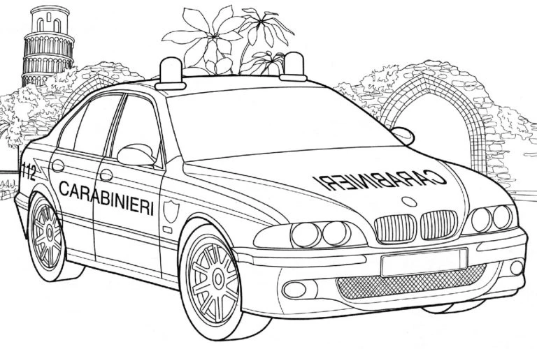 BMW boyama sayfası – renkli çizimler, okul öncesi