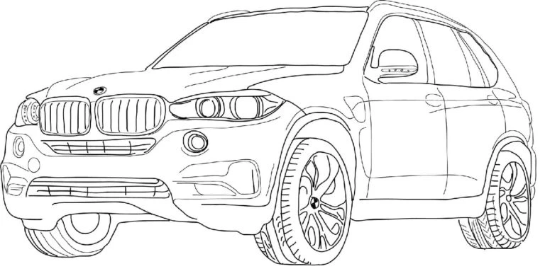 BMW boyama sayfası – PDF indir, sevimli karakter