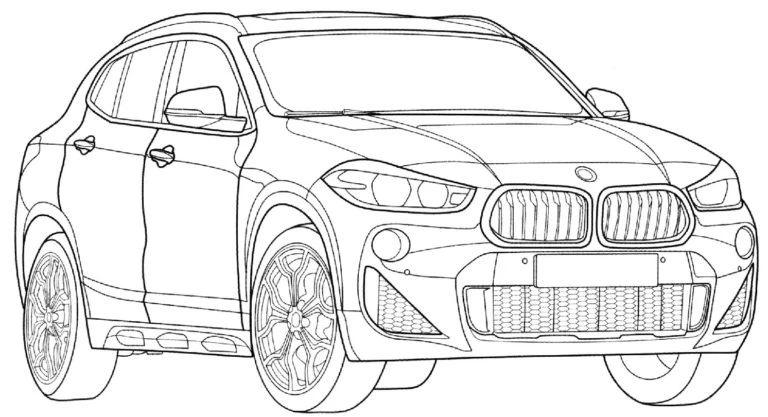 BMW boyama sayfası – kolay boyama, eğitici aktivite