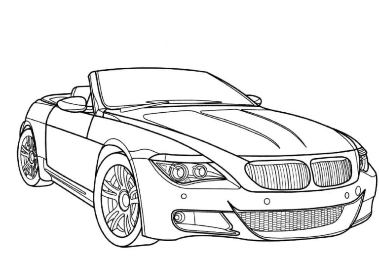 BMW boyama sayfası – keyifli zaman, renkli çizimler