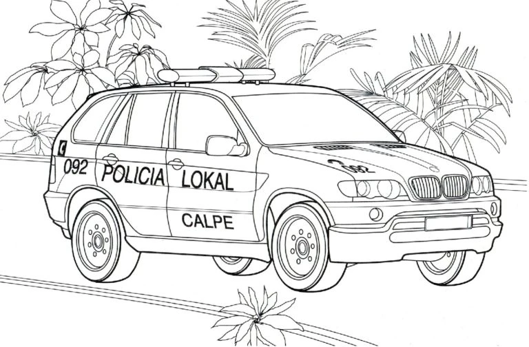 BMW boyama sayfası – basit çizim, kolay boyama