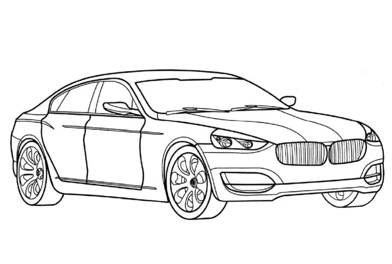 BMW boyama sayfası – renkli çizimler, okul öncesi
