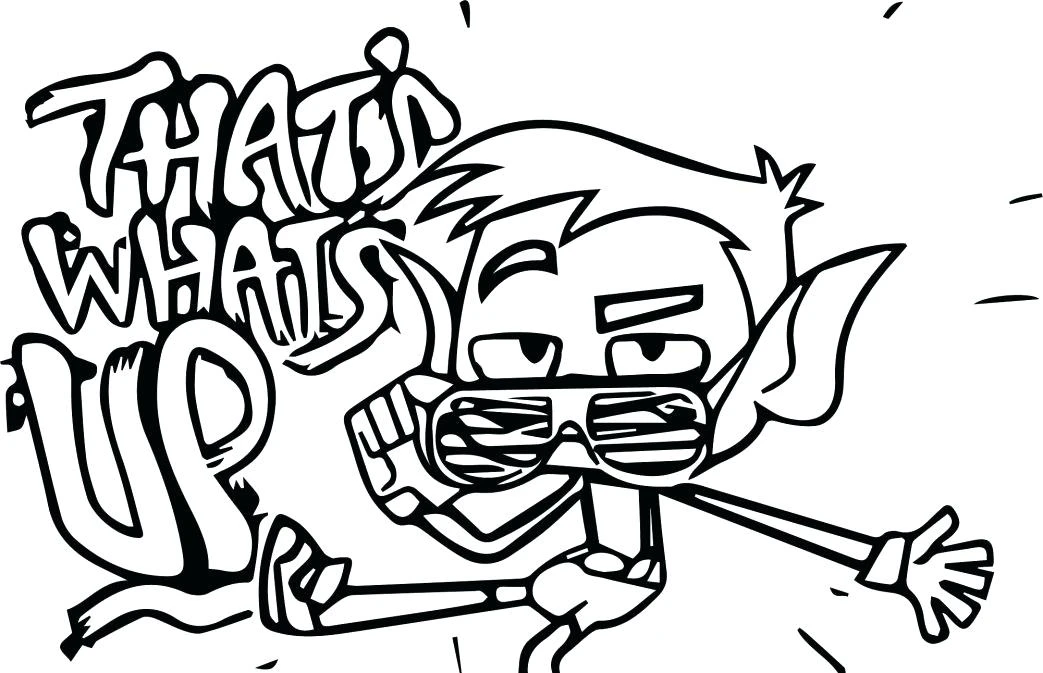 Teen Titans Go boyama sayfası – sevimli karakter, sanatsal çalışma