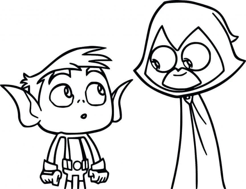 Teen Titans Go boyama sayfası – çizgi film temalı, basit çizim