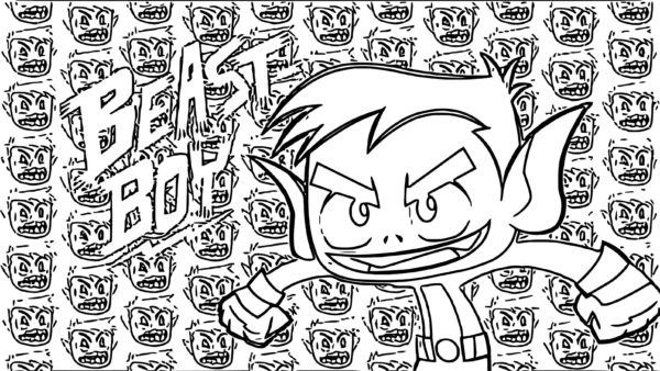 Teen Titans Go boyama sayfası #19 – ilkokul öğrencileri için, hayal gücünü besler