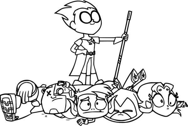 Teen Titans Go boyama sayfası #22 – doğum günü partisi aktivitesi, ekran süresine alternatif