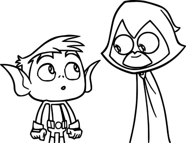Teen Titans Go boyama sayfası #24 – dikkat ve odaklanma geliştirir, A4 baskıya uygun