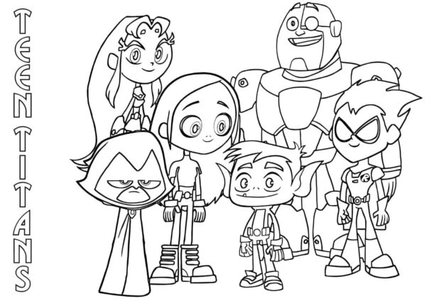 Teen Titans Go boyama sayfası #30 – kolay indirilebilir, eğlenceli öğrenme deneyimi