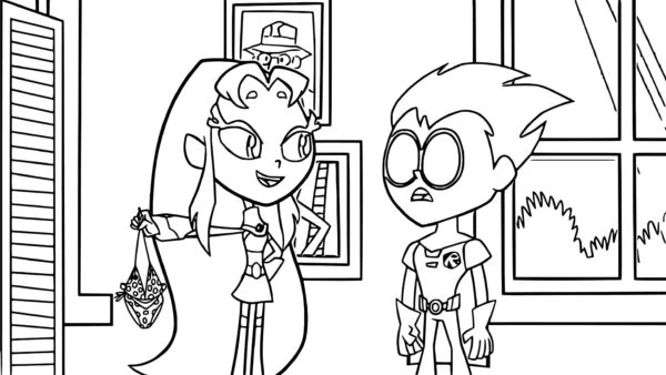 Teen Titans Go boyama sayfası #39 – PDF indir, sevimli karakter