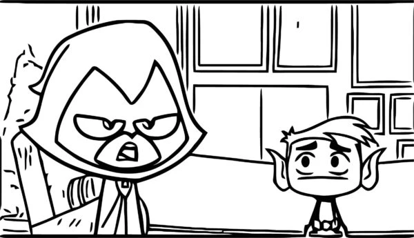 Teen Titans Go boyama sayfası #42 – eğlenceli etkinlik, el becerilerini geliştirir