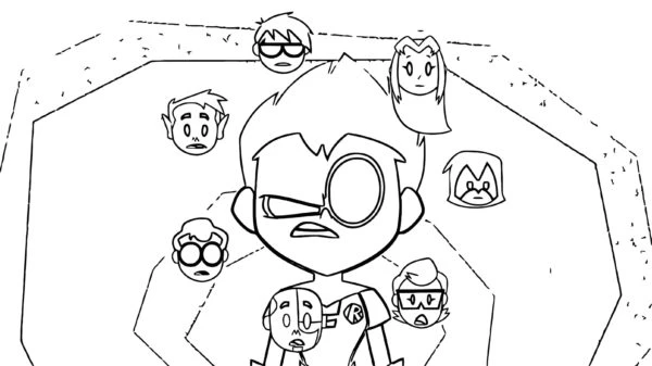 Teen Titans Go boyama sayfası #55 – yaratıcılık, doğum günü partisi aktivitesi