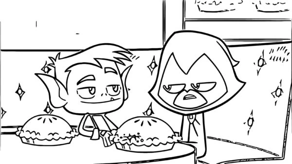 Teen Titans Go boyama sayfası #58 – anaokulu etkinliği, motor becerileri destekler