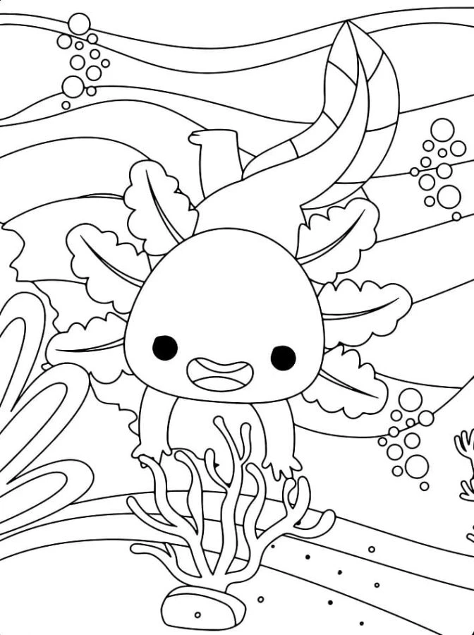 Axolotl boyama sayfası #54 – tamamen ücretsiz, çocuklar için