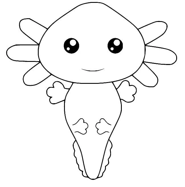 Axolotl boyama sayfası #60 – PDF indir, sevimli karakter