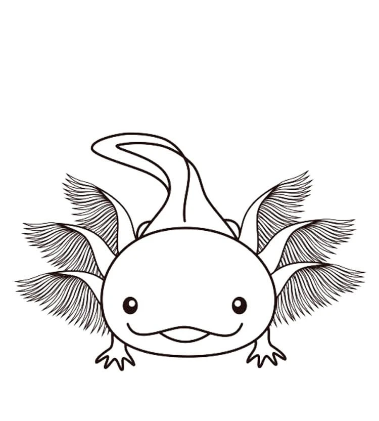 Axolotl boyama sayfası #63 – eğlenceli etkinlik, el becerilerini geliştirir