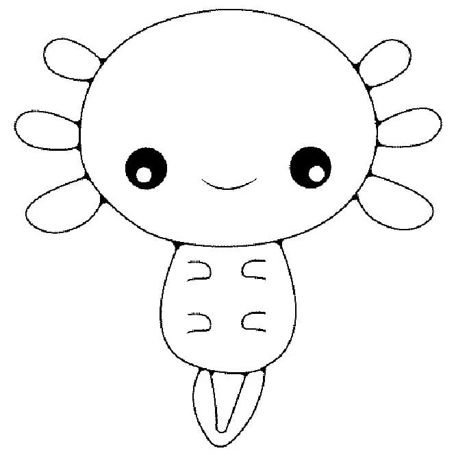 Axolotl boyama sayfası #70 – el becerilerini geliştirir, boyama çalışması