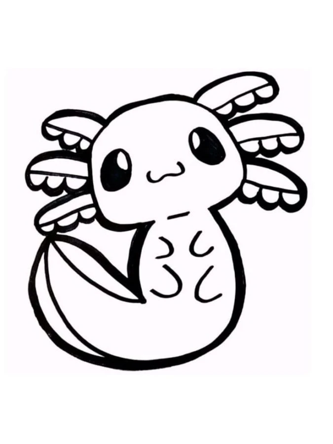Axolotl boyama sayfası #91 – kolay indirilebilir, eğlenceli öğrenme deneyimi