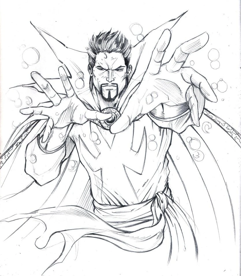 Dr. Strange boyama sayfası #3 – PDF indir, sevimli karakter